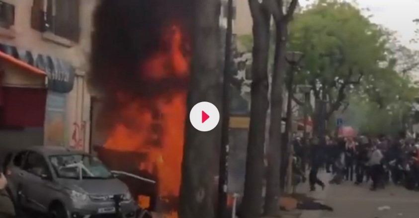 Χάος και επεισόδια κουκουλοφόρων – αστυνομίας στο Παρίσι (pics & vid)